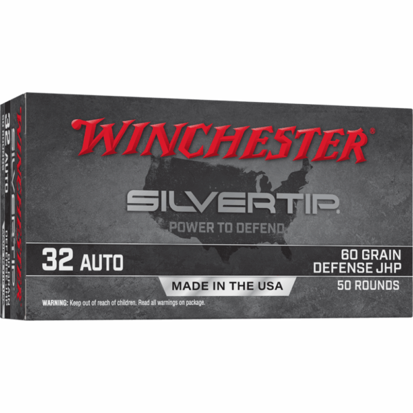 Winchester Silvertip Handgun Ammunition 32 Auto 60 gr. JHP 970 fps 50/ct - Precision Shot Firearms