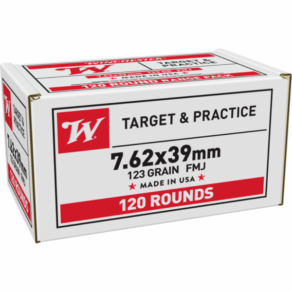 Winchester USA Rifle Ammunition 7.62x39mm 123 gr. FMJ 2355 fps 120/ct (Bulk) - Precision Shot Firearms