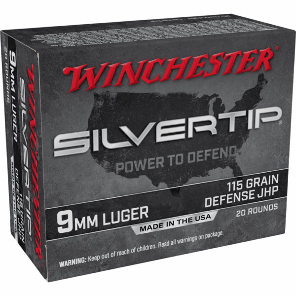Winchester Silvertip Handgun Ammunition 9mm Luger 115 gr. JHP 1225 fps 20/ct - Precision Shot Firearms