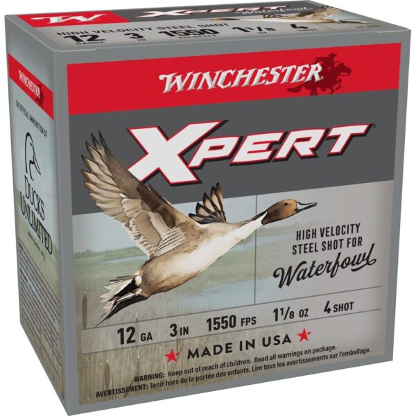 Winchester Xpert High-Velocity Steel Shotshells 12 ga 3" 1-1/8 oz 1550 fps #4 25/ct - Precision Shot Firearms