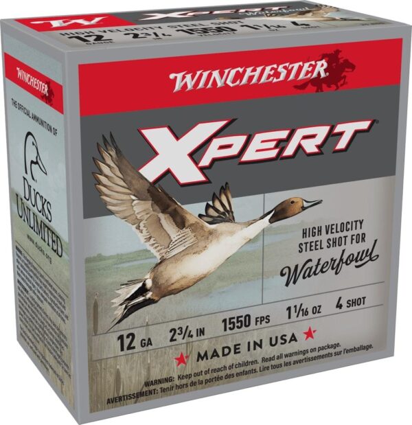 Winchester Xpert High Velocity Steel Shotshells 12 ga 2-3/4" 1-1/16 oz 1550 fps #4 25/ct - Precision Shot Firearms