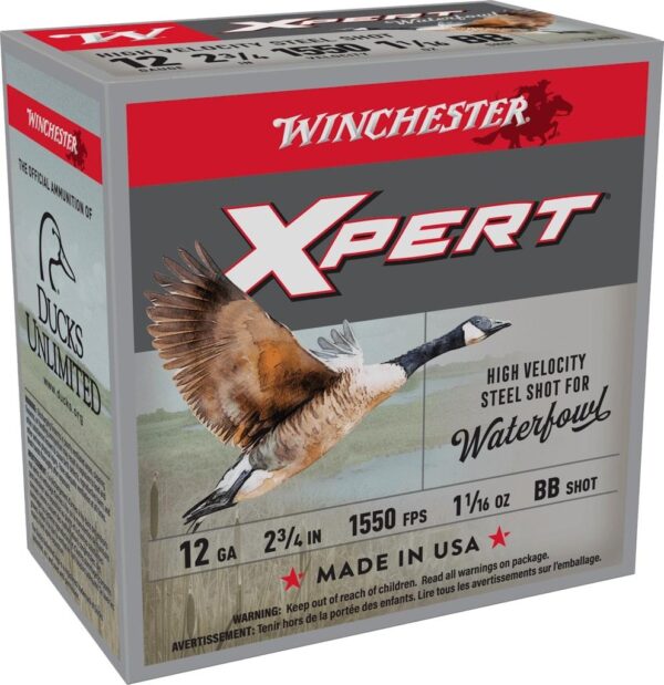 Winchester Xpert High Velocity Steel Shotshells 12 ga 2-3/4" 1-1/16 oz 1550 fps #BB 25/ct - Precision Shot Firearms