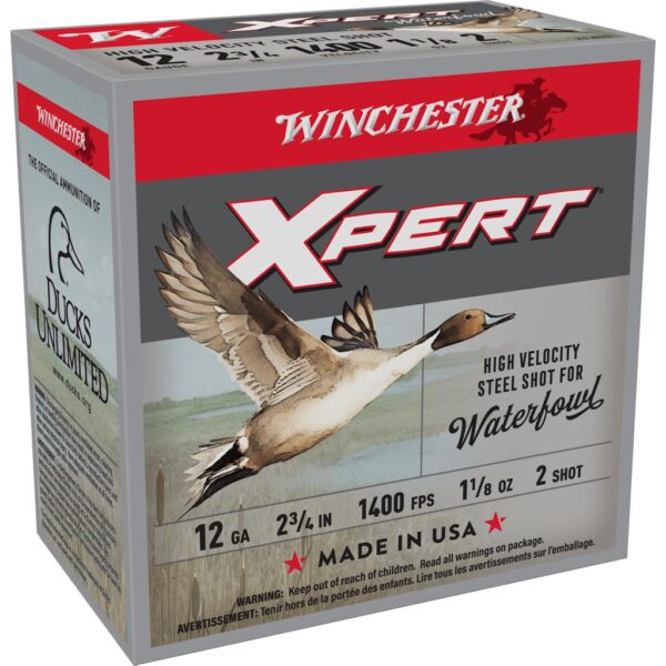 Winchester Xpert High-Velocity Steel Shotshells 12 ga 2-3/4" 1-1/8 oz 1400 fps #2 25/ct - Precision Shot Firearms