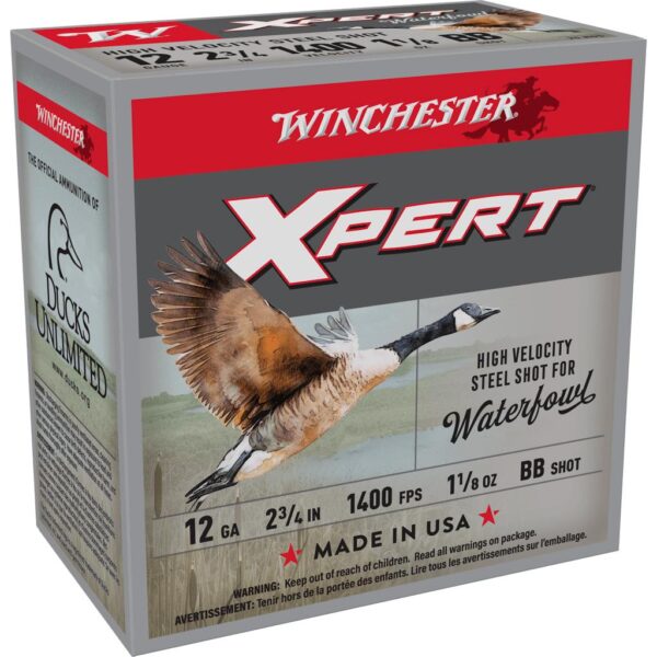 Winchester Xpert High-Velocity Steel Shotshells 12 ga 2-3/4" 1-1/8 oz 1400 fps #BB 25/ct - Precision Shot Firearms