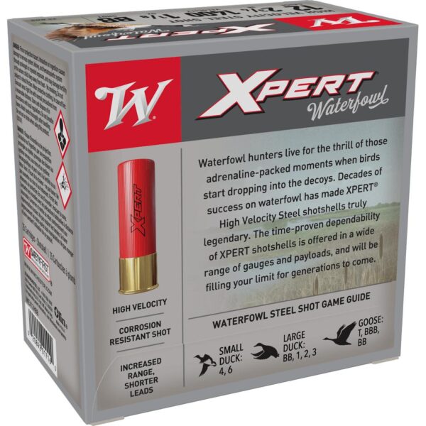 Winchester Xpert High-Velocity Steel Shotshells 12 ga 2-3/4" 1-1/8 oz 1400 fps #BB 25/ct - Precision Shot Firearms