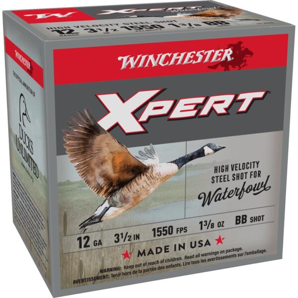 Winchester Xpert High Velocity Steel Shotshells 12 ga 3-1/2" 1-3/8 oz 1550 fps #BB 25/ct - Precision Shot Firearms