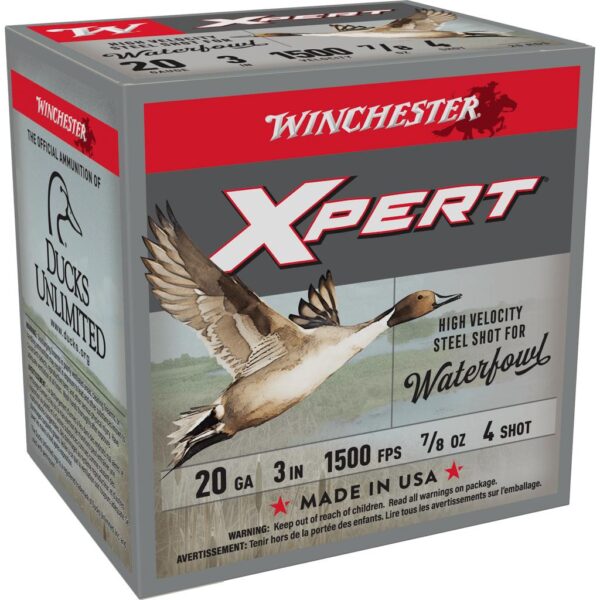 Winchester Xpert High-Velocity Steel Shotshells 20 ga 3" 7/8 oz 1500 fps #4 25/ct - Precision Shot Firearms
