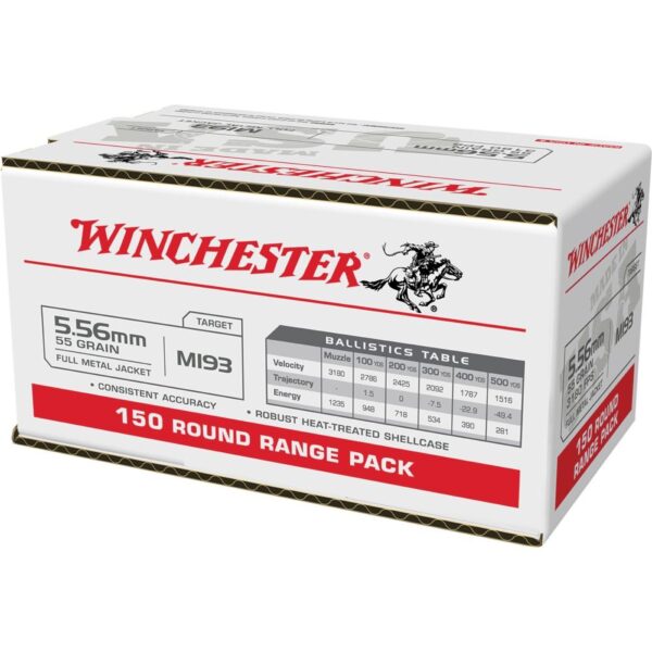 Winchester USA Lake City M193 Rifle Ammunition 5.56mm 55 gr. FMJ 3240 fps 150/ct - Precision Shot Firearms