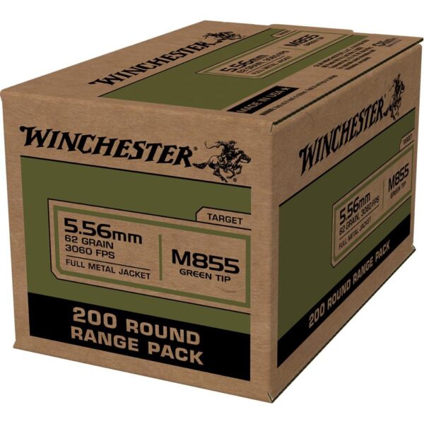 Winchester USA Lake City M855 Green Tip Rifle Ammunition 5.56mm 62 gr. FMJ 3060 fps 200/ct - Precision Shot Firearms