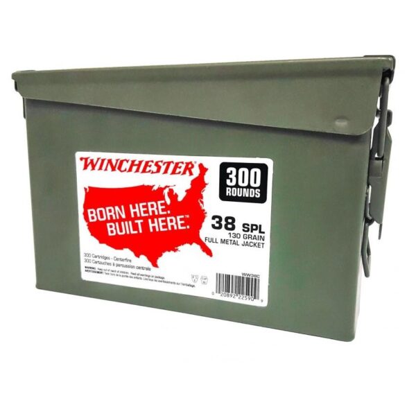 Winchester USA Handgun Ammunition .38 Spl 130 gr. FMJ 800 fps 300/ct - Precision Shot Firearms