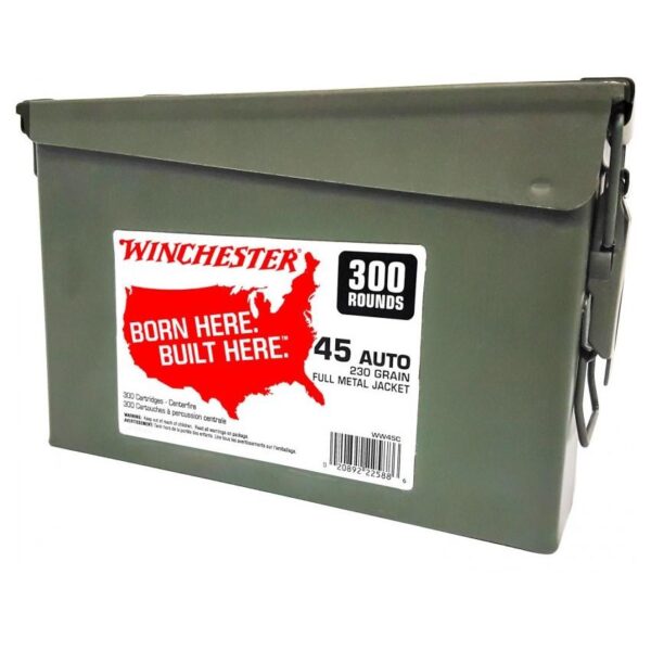 Winchester Handgun Ammunition .45 ACP 230 gr. FMJ 835 fps 300/ct - Precision Shot Firearms