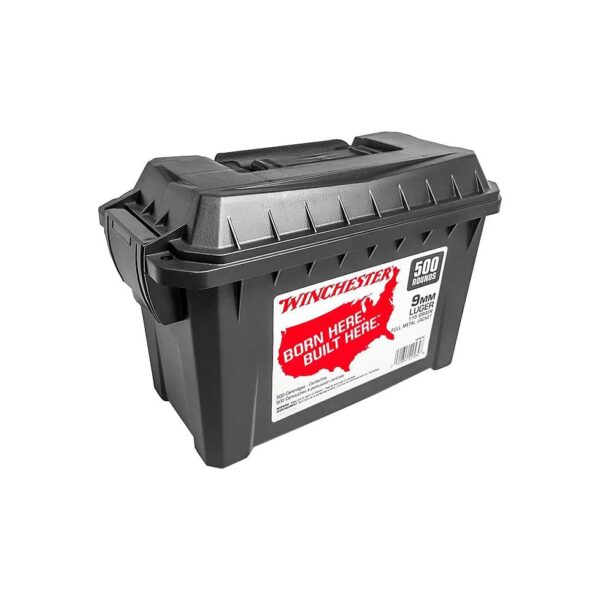 Winchester Handgun Can Ammunition 9mm Luger 115 gr. FMJ 1190 fps 500/ct - Precision Shot Firearms
