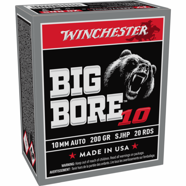 Winchester Big Bore Handgun Ammunition 10mm Auto 200 gr. SJHP 1175 fps 20/ct - Precision Shot Firearms