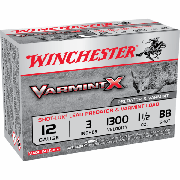 Winchester Varmint X Shot-Lok Shotshells 12 ga 3" 1-1/2 oz 1300 fps BB 10/ct - Precision Shot Firearms