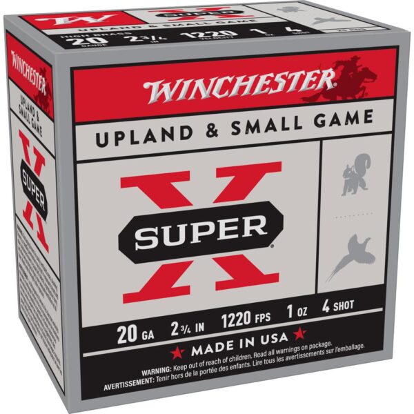 Winchester Super-X High-Brass Shotshells 20 ga 2-3/4" 1 oz 1220 fps #4 25/ct - Precision Shot Firearms