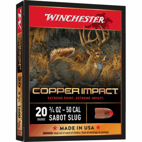 Winchester Copper Impact Slug Shotshells 20 ga 2-3/4" 3/4 oz 1600 fps Slug 5/ct - Precision Shot Firearms