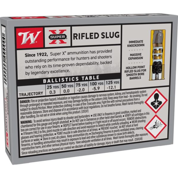 Winchester Super-X Rifled Slug Shotshells 20 ga 2-3/4" 3/4 oz 1600 fps Slug 5/ct - Precision Shot Firearms