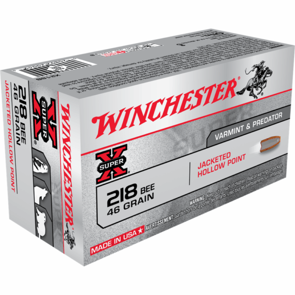 Winchester Super-X Rifle Ammunition .218 Bee 46 gr. JHP 2760 fps 50/ct - Precision Shot Firearms