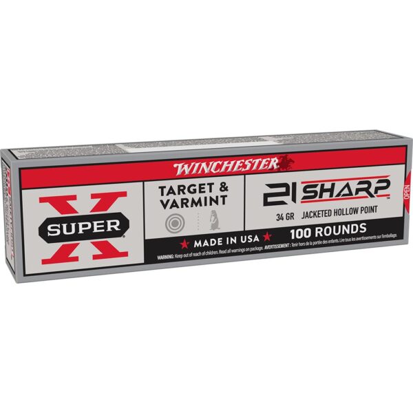 Winchester Game & Target Rimfire Ammunition 21 Sharp 34gr JHP 1500fps 100/ct - Precision Shot Firearms
