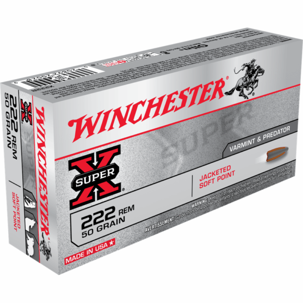 Winchester Super-X Rifle Ammunition .222 Rem 50 gr. PSP 3140 fps 20/ct - Precision Shot Firearms