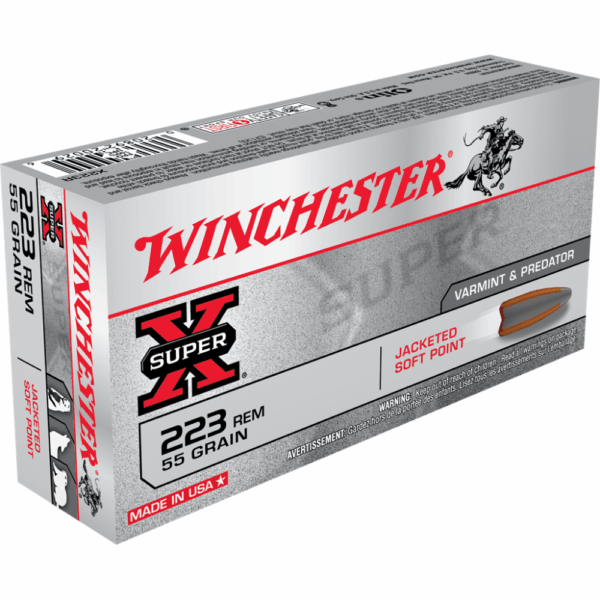 Winchester Super-X Rifle Ammunition .223 Rem 55 gr. JSP 3240 fps 20/ct - Precision Shot Firearms