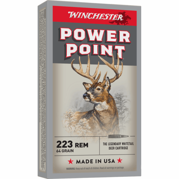 Winchester Power Point Rifle Ammunition .223 Rem 64 gr. PSP 3020 fps 20/ct - Precision Shot Firearms
