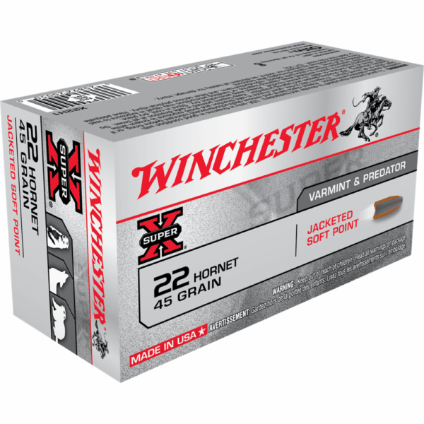 Winchester Super-X Rifle Ammunition .22 Hornet 45 gr. JSP 2690 fps 50/ct - Precision Shot Firearms