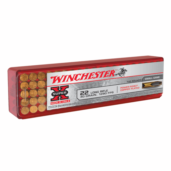 Winchester Super-X Power Point Rimfire Ammunition .22 LR 40 gr. PHP 1280 fps 100/ct - Precision Shot Firearms
