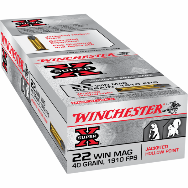 Winchester Super-X Magnum Rimfire Ammunition .22 WMR 40 gr. JHP 1910 fps 50/ct - Precision Shot Firearms