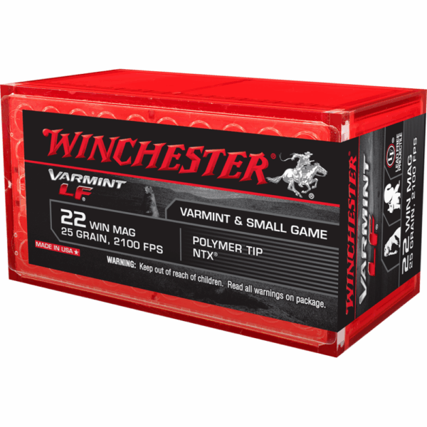 Winchester Varmint Lead Free Rimfire Ammunition .22 WMR 25 gr. PT 2100 fps 50/ct - Precision Shot Firearms