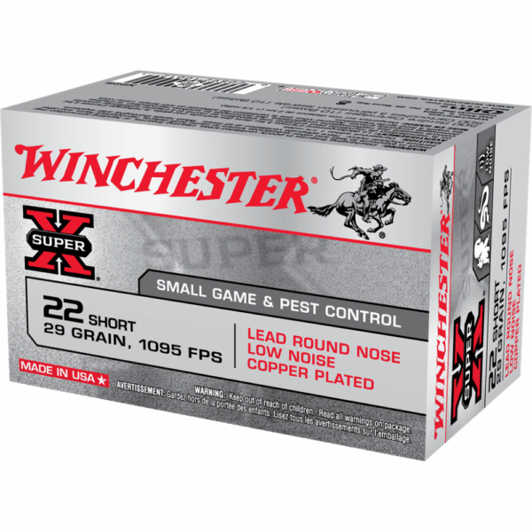 Winchester Super-X Rimfire Ammunition .22 Short 29 gr. PS 1095 fps 50/ct - Precision Shot Firearms