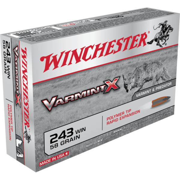Winchester Varmint X Rifle Ammunition .243 Win 58 gr. PT 3850 fps 20/ct - Precision Shot Firearms