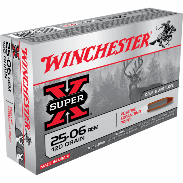 Winchester Super-X Rifle Ammunition .25-06 Rem 120 gr. JHP 2990 fps 20/ct - Precision Shot Firearms