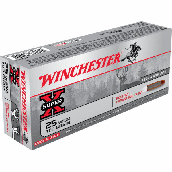 Winchester Super-X Rifle Ammunition .25 WSSM 120 gr. JHP 2990 fps 20/ct - Precision Shot Firearms