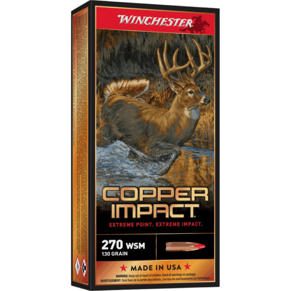 Winchester Copper Impact Rifle Ammunition 270 WSM 130 gr. PT 3215 fps 20/ct - Precision Shot Firearms