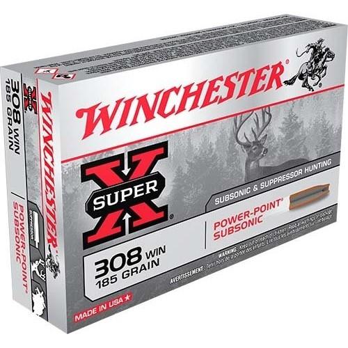 Winchester Super-X Subsonic Rifle Ammunition .308 WIN 185 gr. HP 1060 fps 20/ct - Precision Shot Firearms