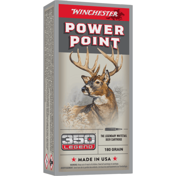 Winchester Power Point Rifle Ammunition 350 Legend 180 gr. PSP 2100 fps 20/ct - Precision Shot Firearms