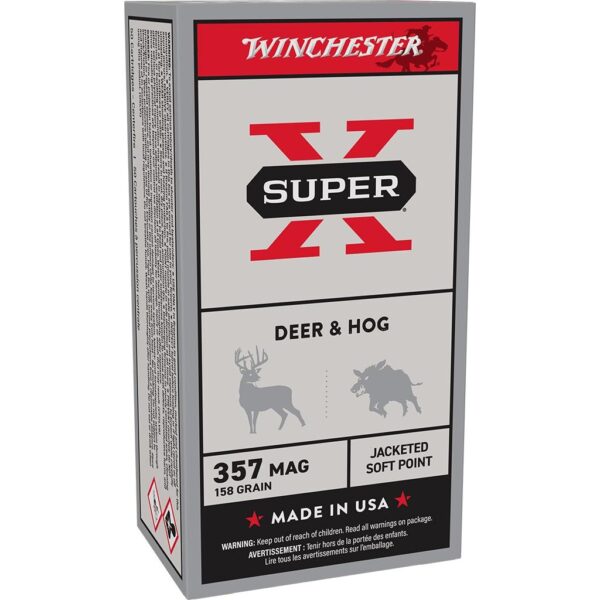 Winchester Super-X Handgun Ammunition .357 Mag 158 gr. JSP 1235 fps 50/ct - Precision Shot Firearms