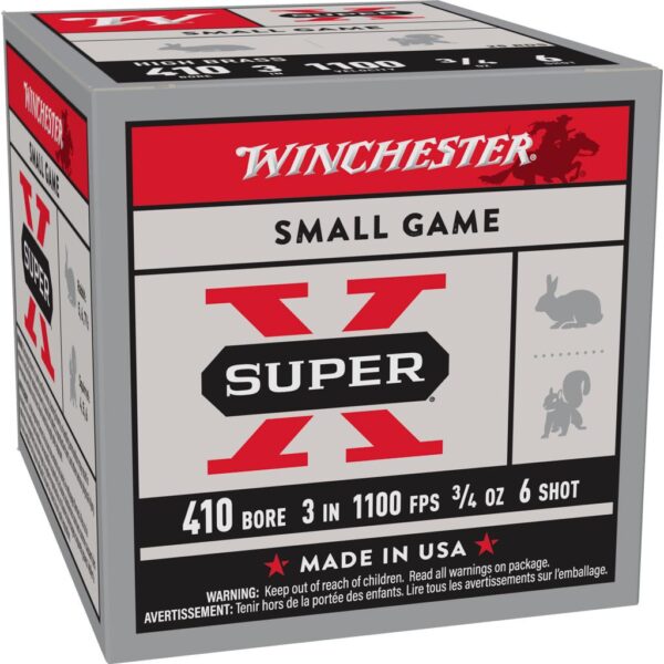 Winchester Super-X High-Brass Shotshells .410 ga 3" 3-3/4 oz 1100 fps #6 25/ct - Precision Shot Firearms