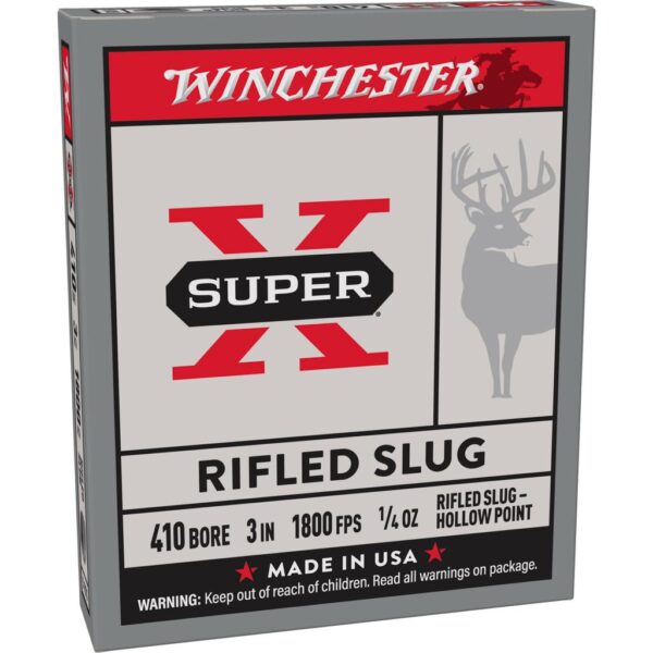 Winchester Super-X Rifled Slug Shotshells .410 ga 3" 1/4 oz 1800 fps Slug 5/ct - Precision Shot Firearms