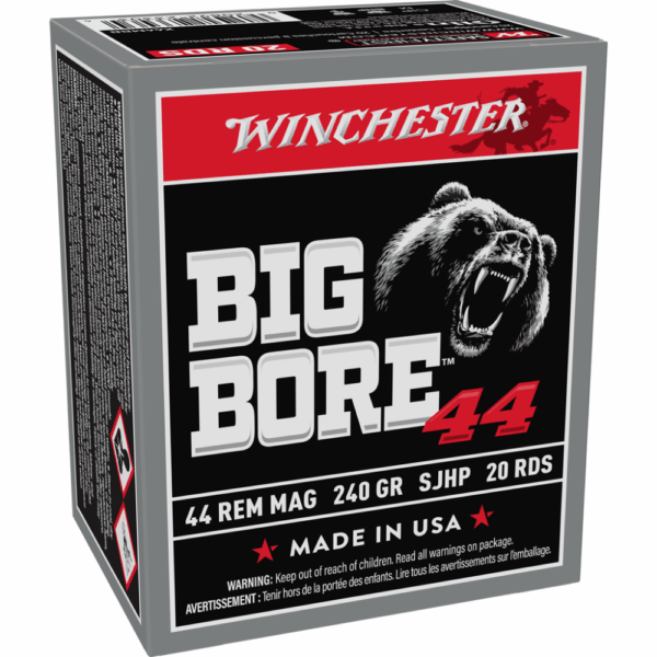 Winchester Big Bore Handgun Ammunition .44 Rem Mag 240 gr. SJHP 1485 fps 20/ct - Precision Shot Firearms