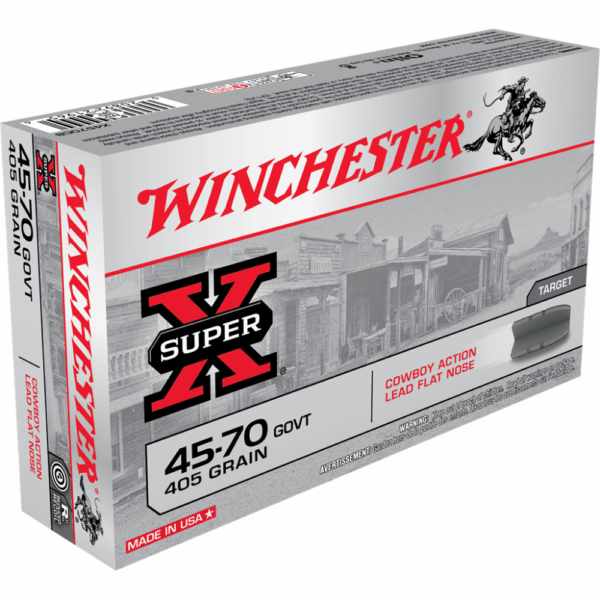 Winchester Cowboy Load Handgun Ammunition 45-70 gov't 405 gr. LFN 1150 fps 20/ct - Precision Shot Firearms