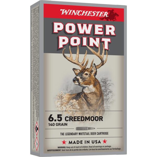 Winchester Power Point Rifle Ammunition 6.5 Creedmoor 140gr PSP 2730 fps 20/ct - Precision Shot Firearms
