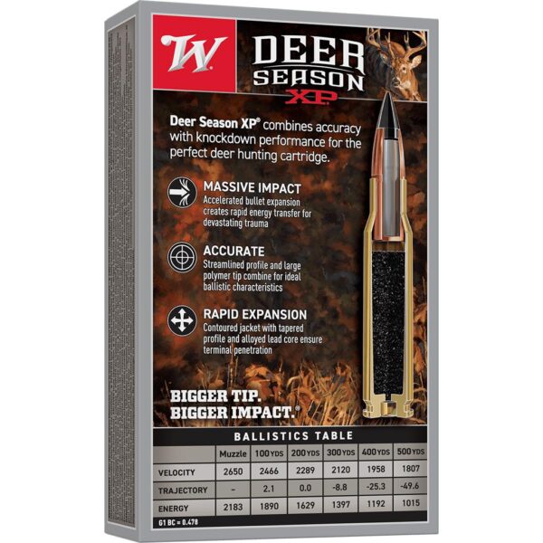 Winchester Deer Season XP Rifle Ammunition 6.5 Creedmoor 140gr PT 2900 fps 2650 fps 20/ct - Precision Shot Firearms