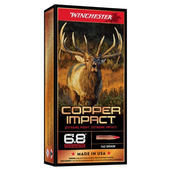 Winchester Copper Impact Rifle Ammunition 6.8 Western 162 gr. BT 2875 fps 20/ct - Precision Shot Firearms