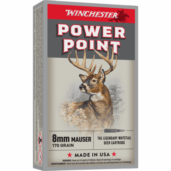 Winchester Super-X Power Point Rifle Ammunition 8mm Mauser 170 gr. PSP 2360 fps 20/ct - Precision Shot Firearms