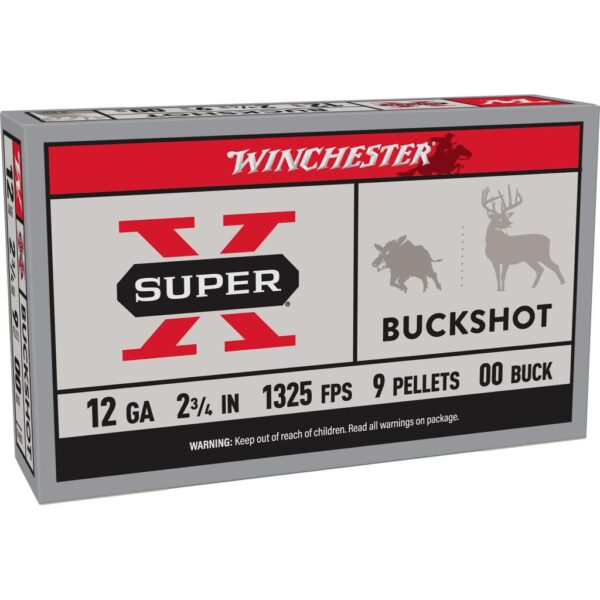Winchester Super-X Buckshot Shotshells 12 ga 2-3/4" 1325 fps #00 5/ct - Precision Shot Firearms