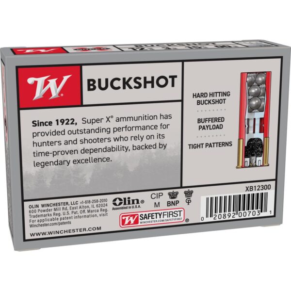 Winchester Super-X Buckshot Shotshells 12 ga 3" 1210 fps #00 5/ct - Precision Shot Firearms