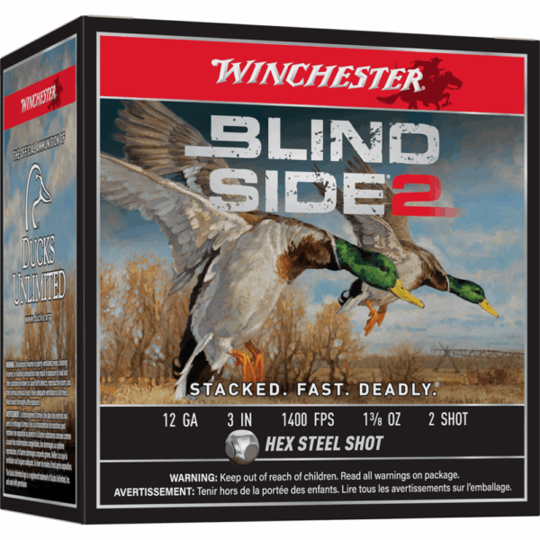 Winchester Blind Side 2 Shotshells 12 ga 3" 1-3/8 oz 1400 fps #2 25/ct - Precision Shot Firearms