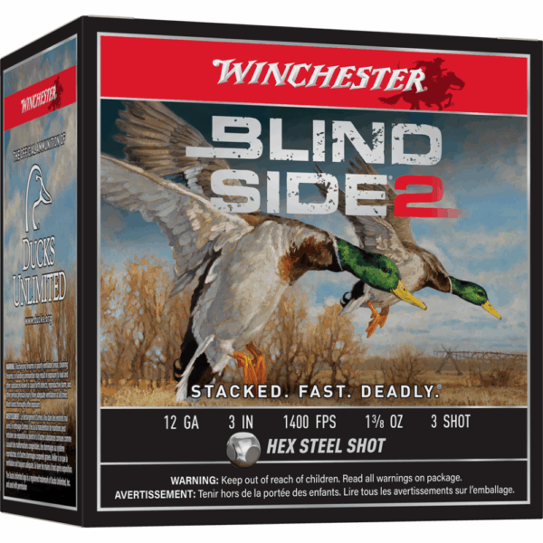 Winchester Blind Side 2 Shotshells 12 ga 3" 1-3/8 oz 1400 fps #3 25/ct - Precision Shot Firearms
